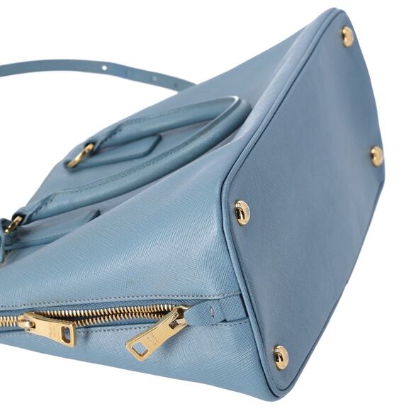 PRADA Promenade Handbag 1BA837 Light Blue Saffiano Lux Leather - Picture 5 of 8